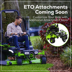 60V Cordless Zero Turn Riding Lawn Mower with 6 Batteries and Charger