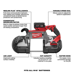 Milwaukee 2729-22 M18 FUEL 18V Deep Cut Band Saw Kit