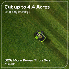60V Electric Riding Lawn Mower with 6 Batteries and Wall Charger