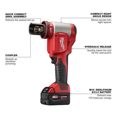 Milwaukee 2676-23 M18 18V 10 Ton Knockout Tool Kit 1/2" To 4"