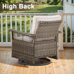 Swivel Patio Chair with Cushions