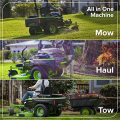 60V Cordless Zero Turn Riding Lawn Mower with 6 Batteries and Charger