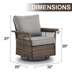 Swivel Patio Chair with Cushions