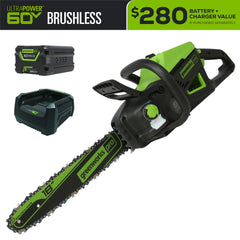 60V Cordless Chainsaw 18-Inch with 4.0Ah Battery and Charger