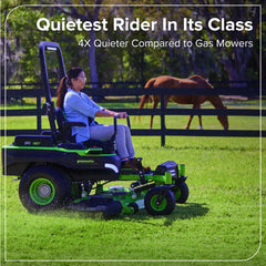 60V Cordless Zero Turn Riding Lawn Mower with 6 Batteries and Charger