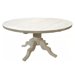 Santa Rosa Whitewash Round Reclaimed Wood Dining Table