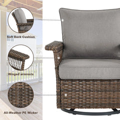 Swivel Patio Chair with Cushions