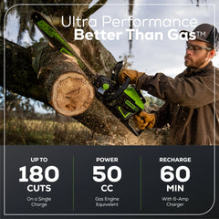 60V Cordless Chainsaw 18-Inch with 5.0Ah Battery and Charger
