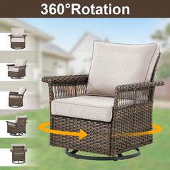 Swivel Patio Chair with Cushions