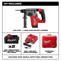 Milwaukee 2912-22 M18 FUEL 18V 1" SDS Plus Brushless Rotary Hammer Kit