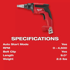 Milwaukee 2866-22 M18 FUEL 18V 5.0Ah Auto Start Drywall Screw Gun Kit