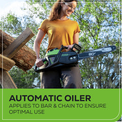 80V Cordless Chainsaw 16-Inch with 4.0Ah Battery and Charger