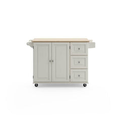 Kuhnhenn 53.5'' Wide Rolling Kitchen Cart with Solid Wood Top