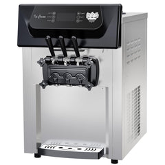 Commercial Soft Serve Ice Cream Machine - 2+1 Flavor Countertop Frozen Dessert Maker