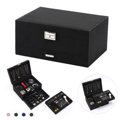 Vintage Premium Velvet Jewelry Box with Lock