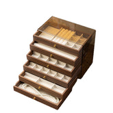 Multi-Layer Walnut Wood Grain Bracelet Jewelry Box
