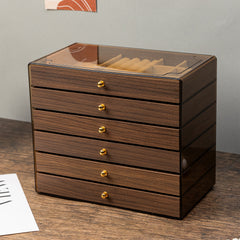 Multi-Layer Walnut Wood Grain Bracelet Jewelry Box