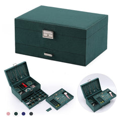 Vintage Premium Velvet Jewelry Box with Lock