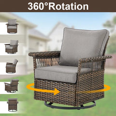 Swivel Patio Chair with Cushions