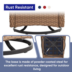 Wicker Rattan Swivel Patio Wicker Chairs (Set of 2)