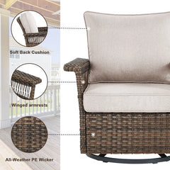 Swivel Patio Chair with Cushions