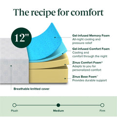 12" Medium Cooling Gel Memory Foam Mattress