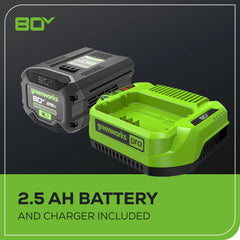 80V Cordless Chainsaw 16-Inch with 2.5Ah Battery and Charger