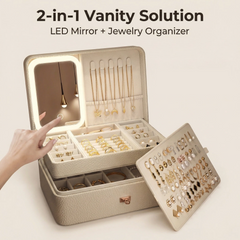 Built-in LED Light Makeup Mirror Jewelry Box