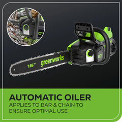 80V Cordless Chainsaw 16-Inch with 2.5Ah Battery and Charger