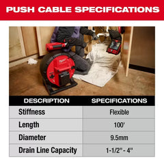 Milwaukee 2972-22 M18 18V 100’ Flexible Pipeline Inspection System Kit