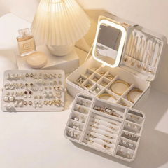 Built-in LED Light Makeup Mirror Jewelry Box