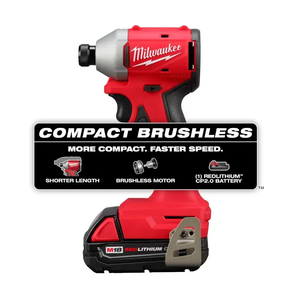 Milwaukee Pre-Sale 3650-21P M18 18V 1/4" Compact Hex Impact Driver Kit