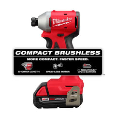 Milwaukee Pre-Sale 3650-21P M18 18V 1/4" Compact Hex Impact Driver Kit