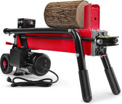 PowerSmart 7-Ton Electric Log Splitter, 15 Amp Hydraulic Wood Splitter with Wheels, 20-Inch Log Capacity