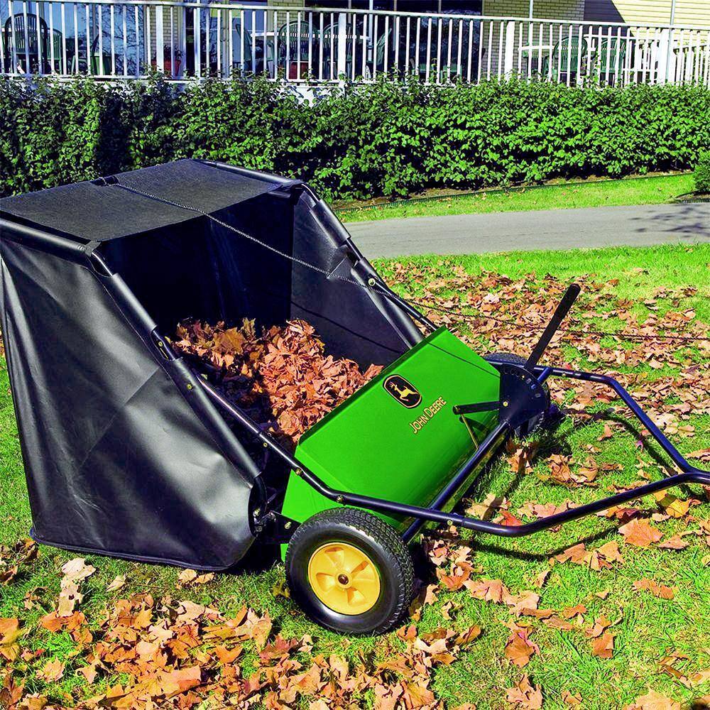 42-Inch Tow-Behind Lawn Sweeper with 24 Cu. Ft. Hopper, 6 Brush System for Lawn Tractors & Mowers