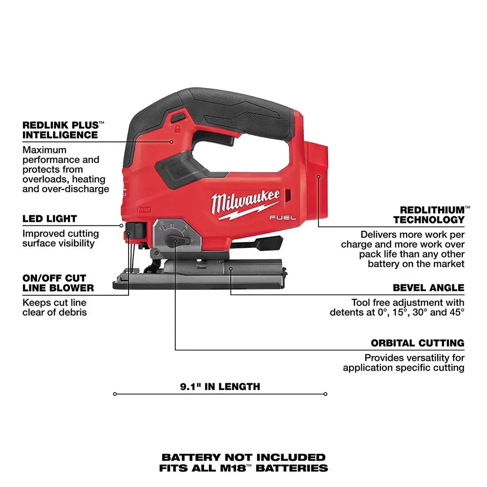 Milwaukee 2737-80 M18 FUEL 18V Cordless D-Handle Jig Saw - Bare Tool Recon