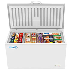 16 Cu. Ft. Chest Freezer with Lock - Deep Freezer with 2 Storage Baskets, Wheels & Adjustable Temperature Control