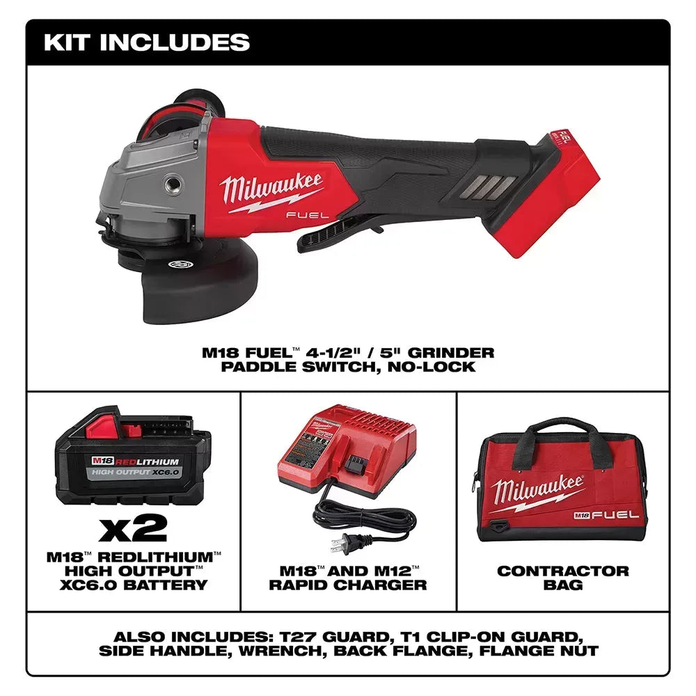 Milwaukee Pre-Sale 2880-22 M18 FUEL 18V 4-1/2" / 5" Grinder Paddle Switch No-Lock Kit