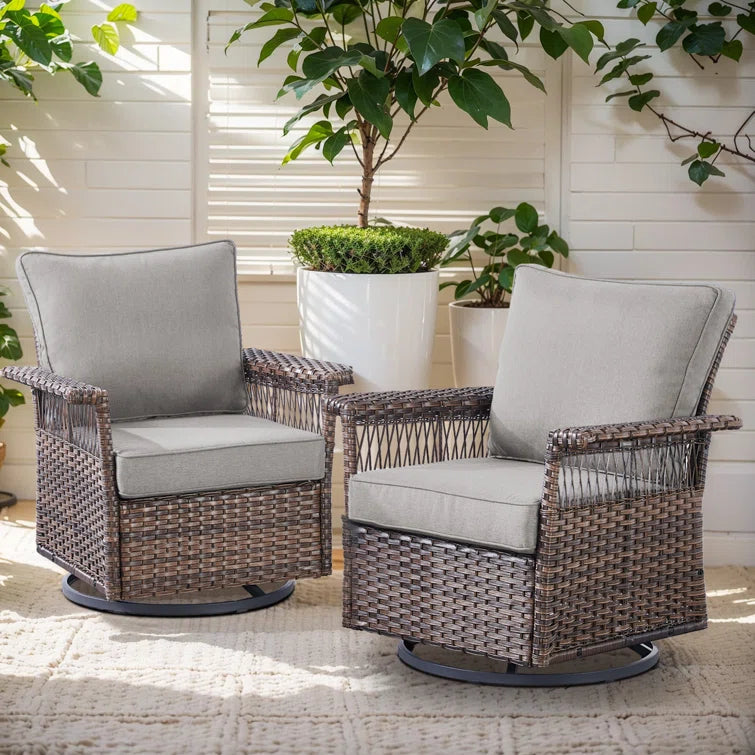 Swivel Patio Chair with Cushions