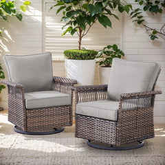 Swivel Patio Chair with Cushions