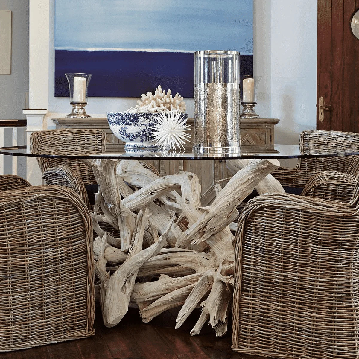 Custom Driftwood Round Coffee Table Base