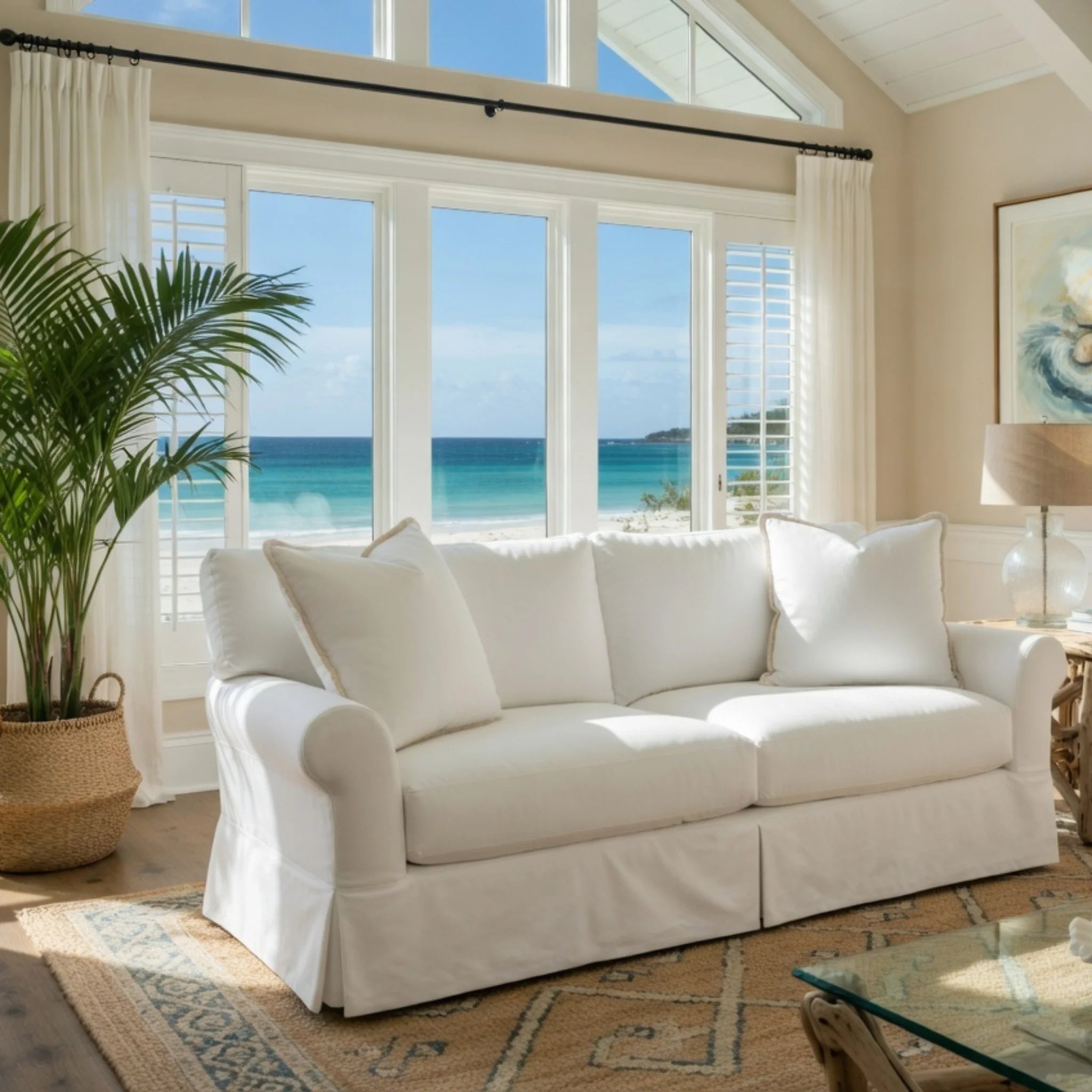 Montauk Slipcovered Rolled Arm Sofa