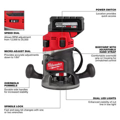 Milwaukee 2838-21 M18 FUEL 18V 1/2" Cordless Lithium-Ion Router Kit, BLACK FRIDAY PRE-SALE ONLY $35.99 AND 2 ADDITIONAL 5.0AH BATTERIES FOR THE FIRST 100 CUSTOMERS
