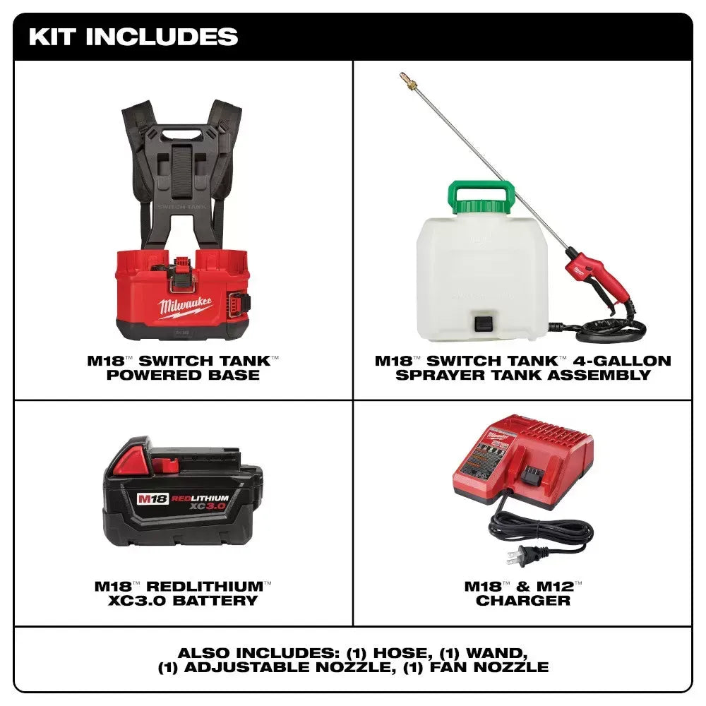 Milwaukee 2820-21PS M18 18V 4 Gallon Switch Tank Backpack Sprayer Kit