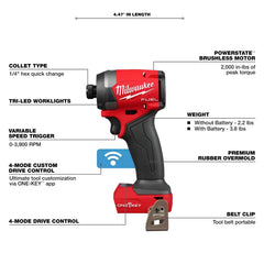Milwaukee 3696-22 M18 FUEL 18V 2 Tool Cordless Combo Kit w/ ONE-KEY