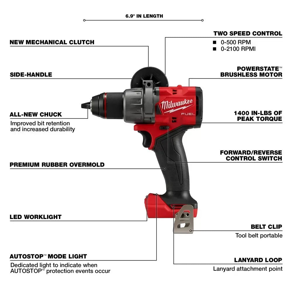 Milwaukee Pre-Sale Pre-Sale 2904-20 M18 FUEL 18V 1/2" Cordless Hammer Drill/Driver - Bare Tool
