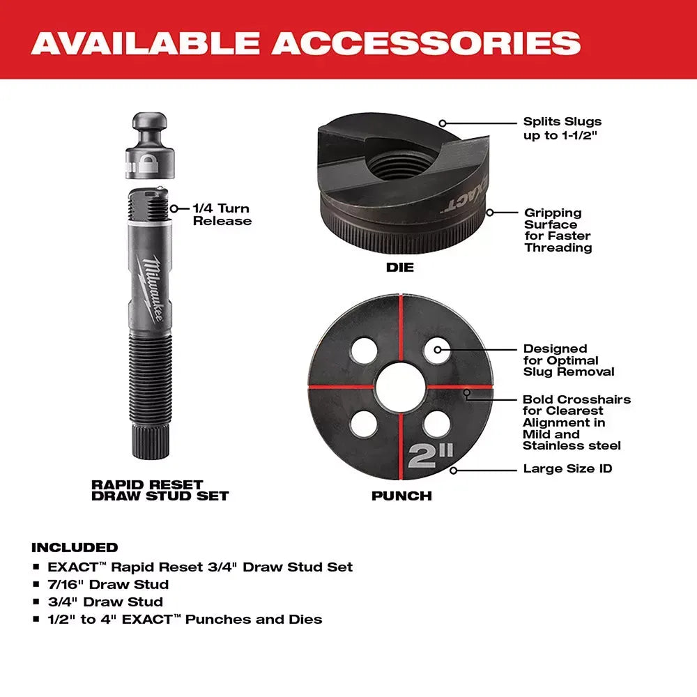 Milwaukee 2676-23 M18 18V 10 Ton Knockout Tool Kit 1/2" To 4"
