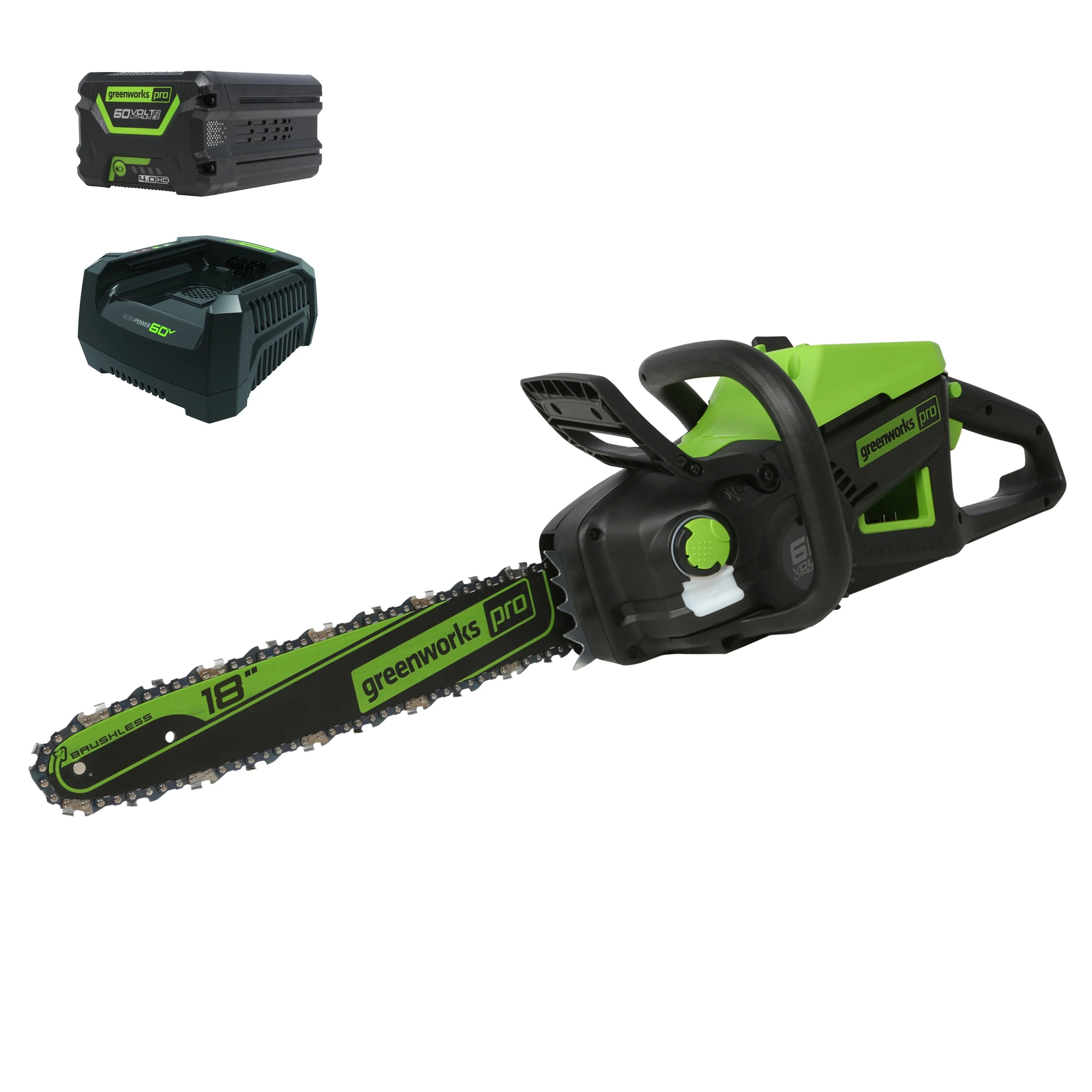 60V Cordless Chainsaw 18-Inch with 4.0Ah Battery and Charger
