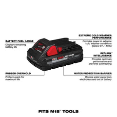 Milwaukee 48-11-1865B M18 18V 6AH/3AH REDLITHIUM HIGH OUTPUT Batteries