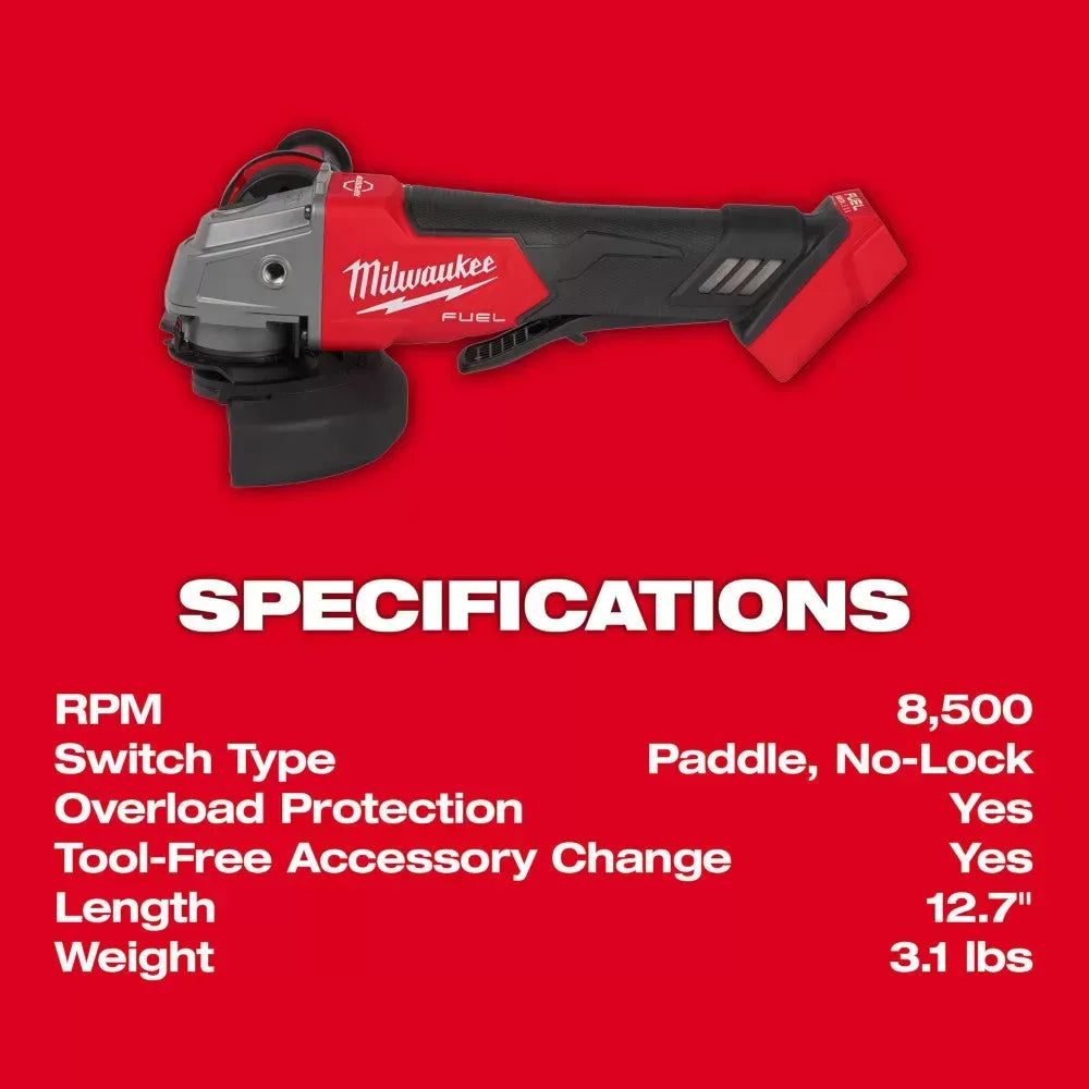 Milwaukee Pre-Sale 2880-20 M18 18V Cordless Angle Grinder + 48-11-1852 Battery - 2 PK